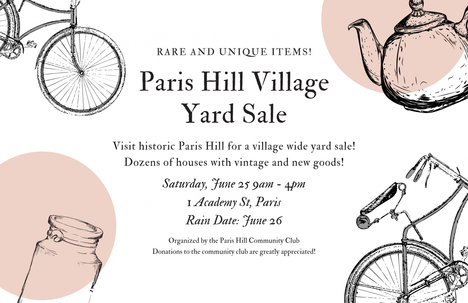 Paris Hill Village Yard Sale! Paris Hill, Maine