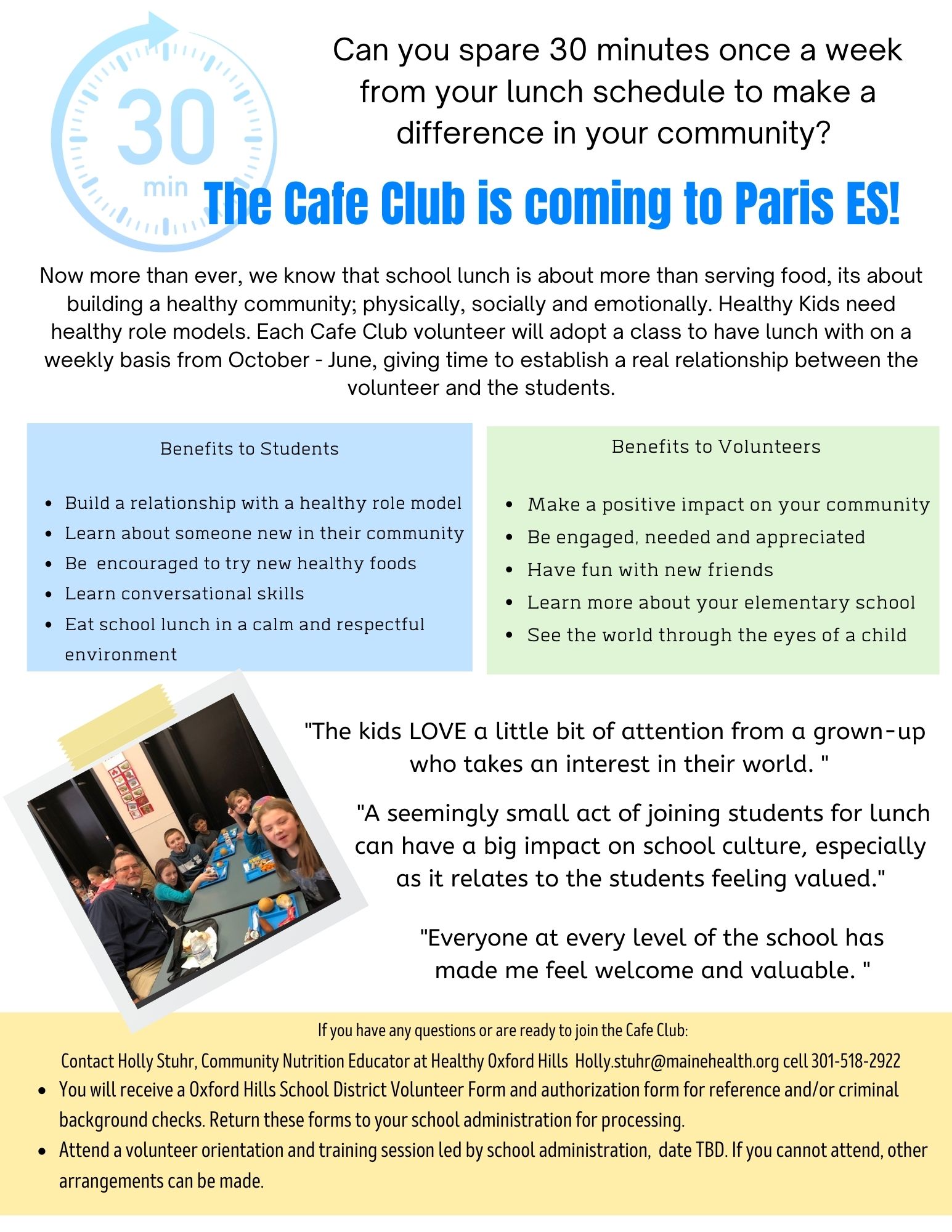 Cafe Club coming to Paris Elementary School